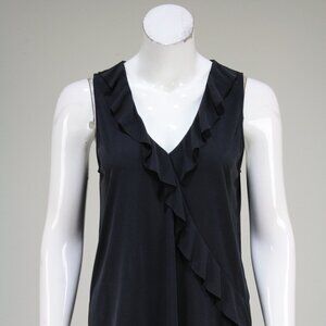 Knit Front Ruffle Top